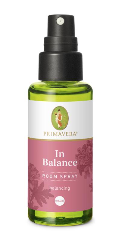 In Balance økologisk Room Spray fra  Primavera fås hos Saltlampen.dk