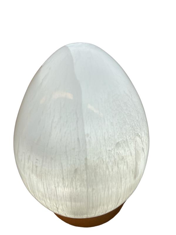 Selenit oval lampe med USB stik og LED pære