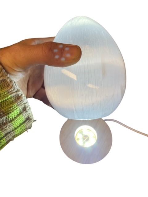 Selenit oval lampe med USB stik og LED lys